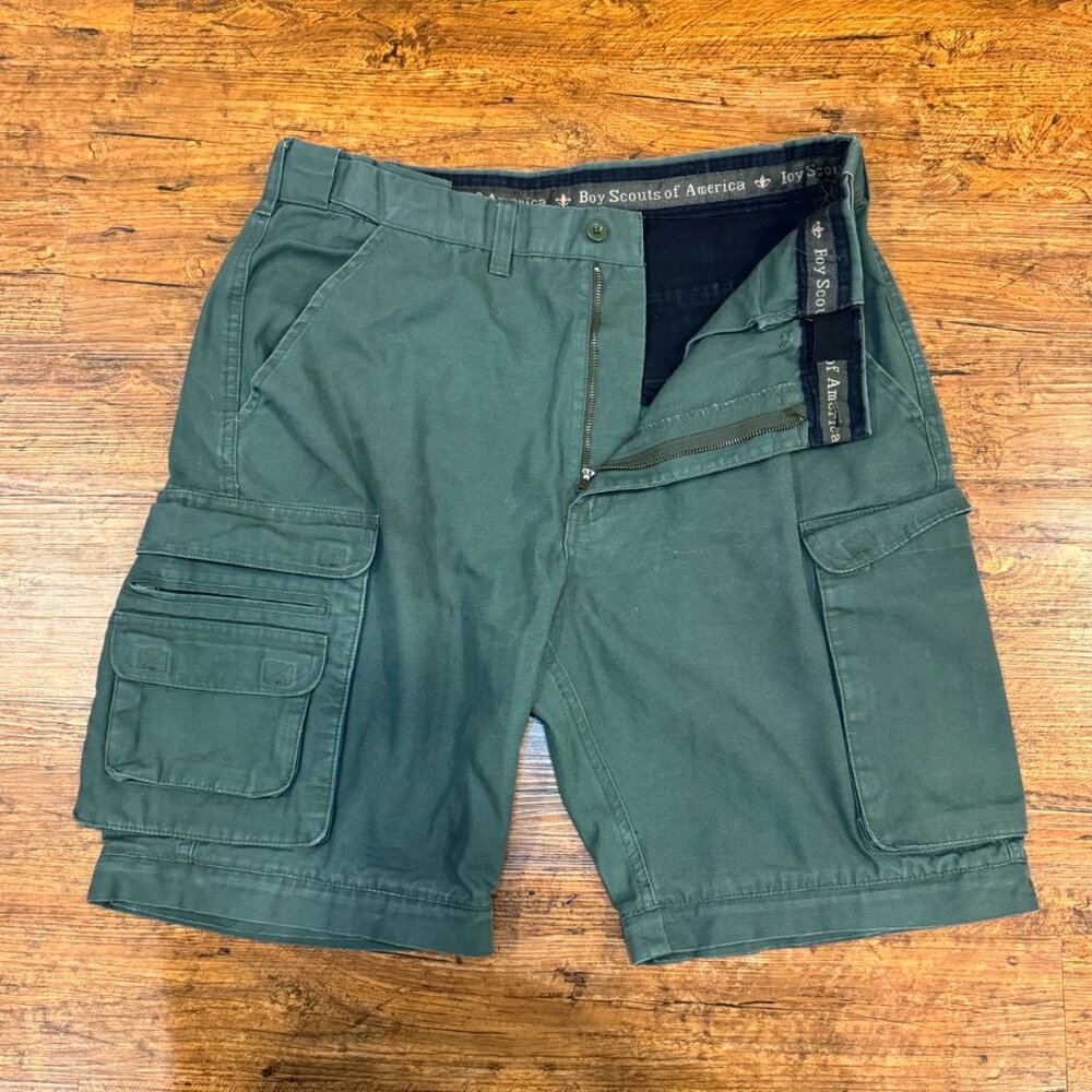 Boy Scouts Of America Uniform‎ Green Outdoor Hiking Cargo Shorts Adult Men 34x10 - Picture 3 of 8